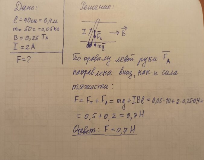 На столе перпендикулярно его краю лежит однородный стержень массой 600 г так что 2 3